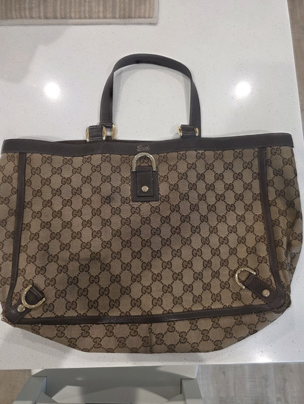 Gucci Brown Monogram Canvas Tote Bag